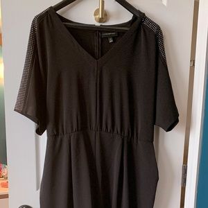 Black jumpsuit with belt